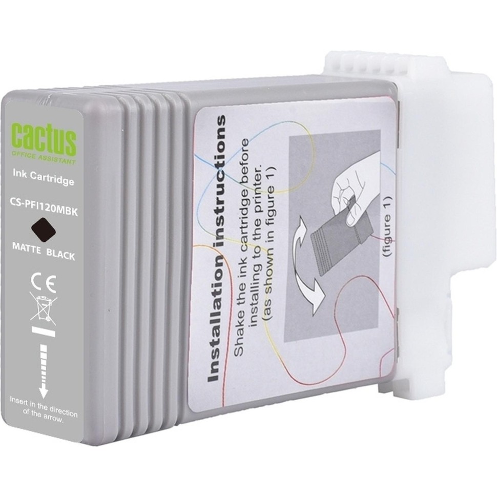 Картридж струйный Cactus CS-PFI120MBK PFI-120 MBK черный (130мл) для Canon Картридж струйный Cactus CS-PFI120MBK PFI-120 MBK черный (130мл) для Canon