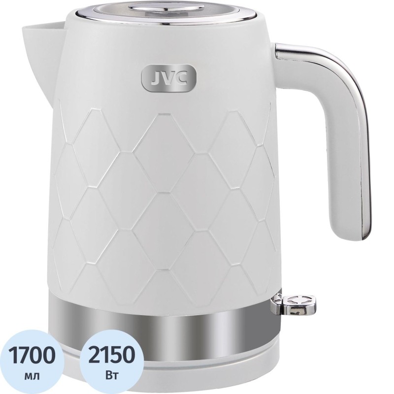 Чайник электрический JVC JK-KE1722, 1,7л, 2150ВТ, белый
