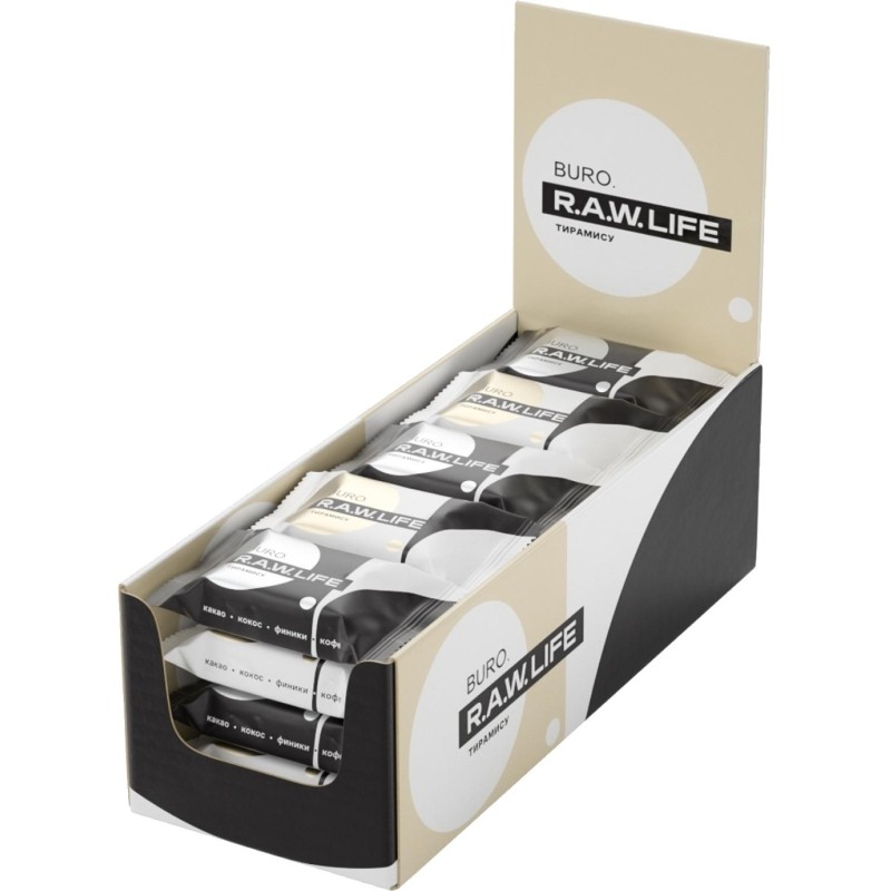 Конфеты R.A.W.LIFE SWEETS Buro Тирамису, 18гx20шт/уп