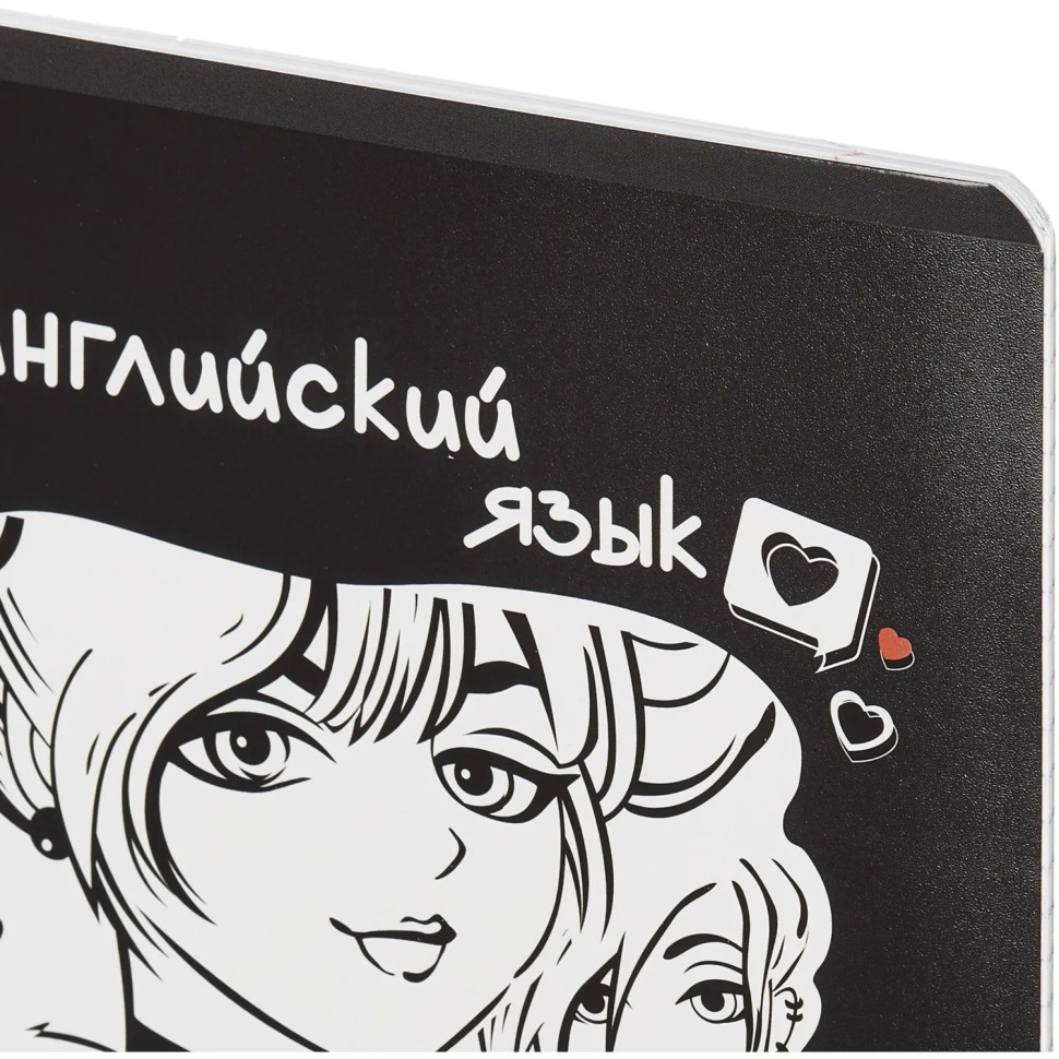 Тетрадь предметная 48л А5 клетка, TWIN лак №1 School АНИМЕ АНГЛИЙСКИЙ ЯЗЫК