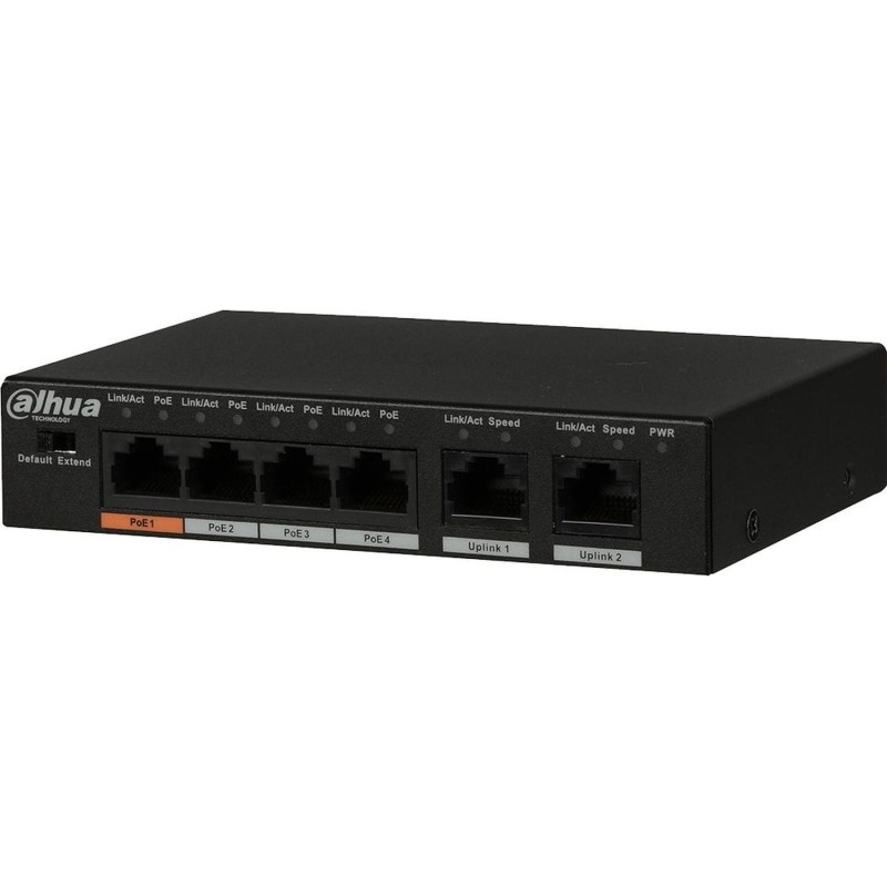 Коммутатор DAHUA DH-PFS3006-4ET-60,4xRJ45 100Mb PoE, 2xRJ45 100Mb uplink