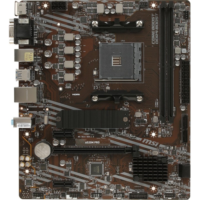 Материнская плата MSI A520M PRO sAM4, AMD A520, mATX