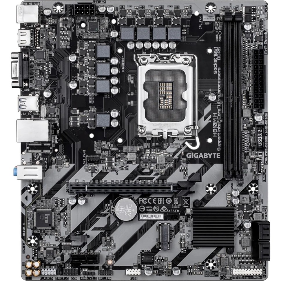 Материнская плата Gigabyte H810M H, LGA1851, H810, 2xDDR5. mATX