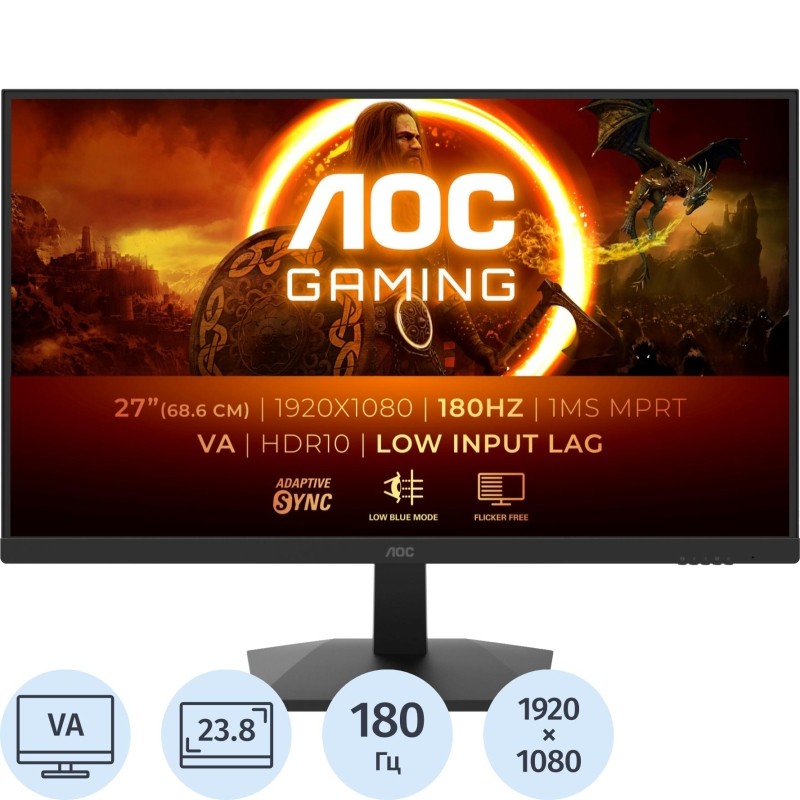 Монитор AOC (24G15N2)23.8/FHD/VA/180Hz/250cd/1ms/HDMI/DP