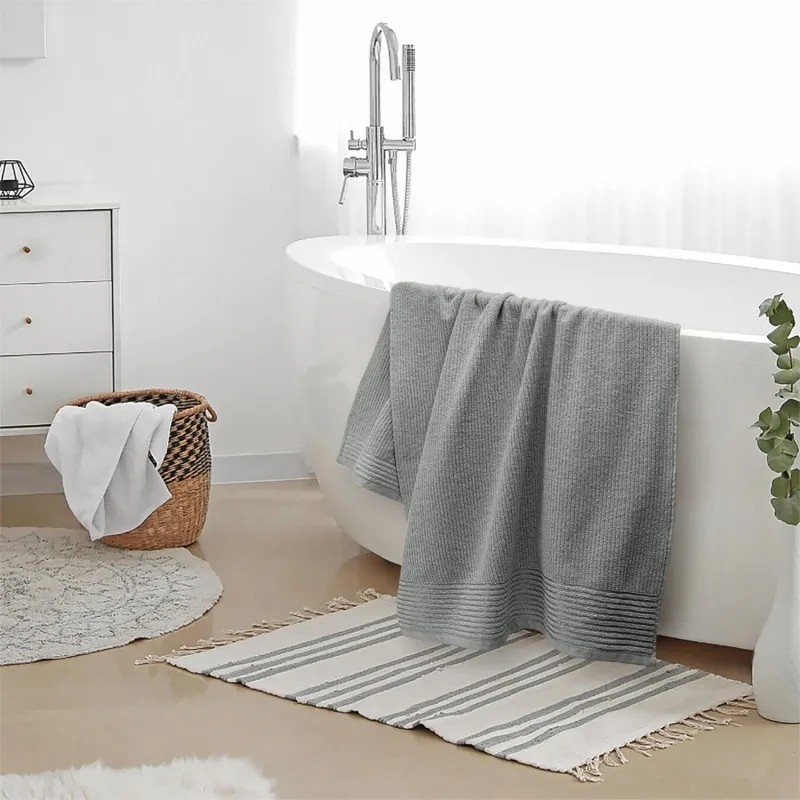 Полотенце махровое УЗБ Райт, M 50х 80 сер,159164