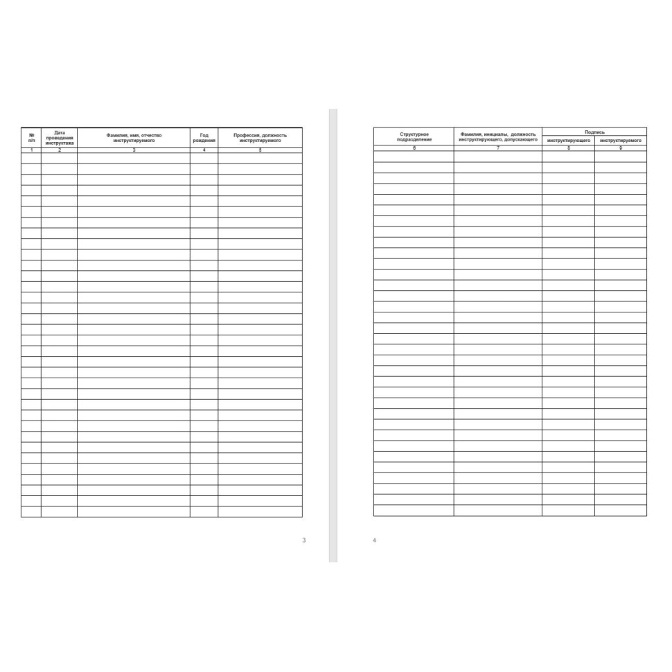 Журнал регистрации вводного инструктажа по пожарной безопасности ОТ-04