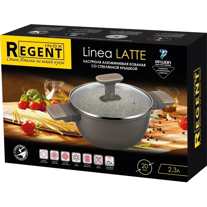 Кастрюля 2.3л с крышкой 20см Linea LATTE (индукция) 93-AL-LT-4-20