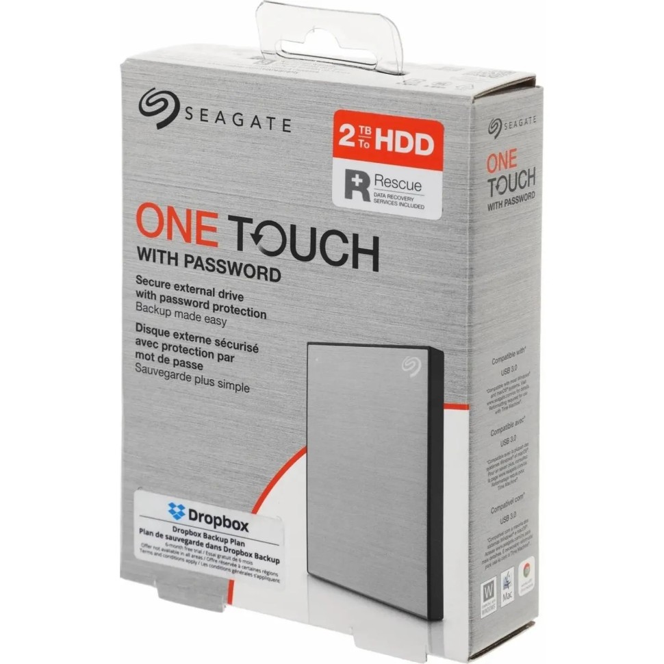 Портативный HDD Seagate 2TB STKY2000401 OneTouch2.5 USB3.0 G1 TypeA Silver