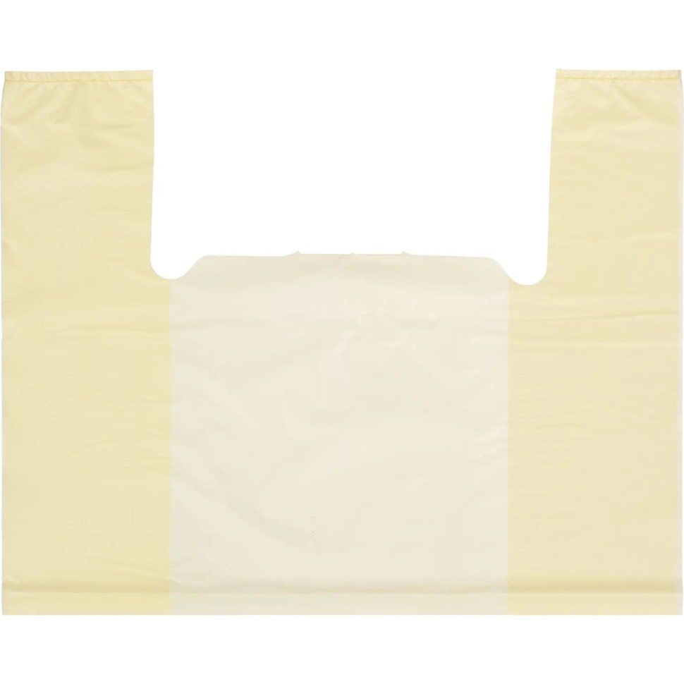 Пакет-майка ПНД 40+18х70, 30 мкм, бежевый, 75шт/уп(ФМ)