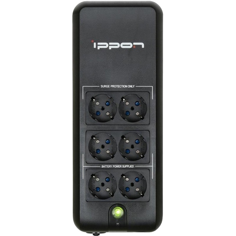 ИБП Ippon Back Verso 600 300Вт/600ВА EURO(4+2) черный