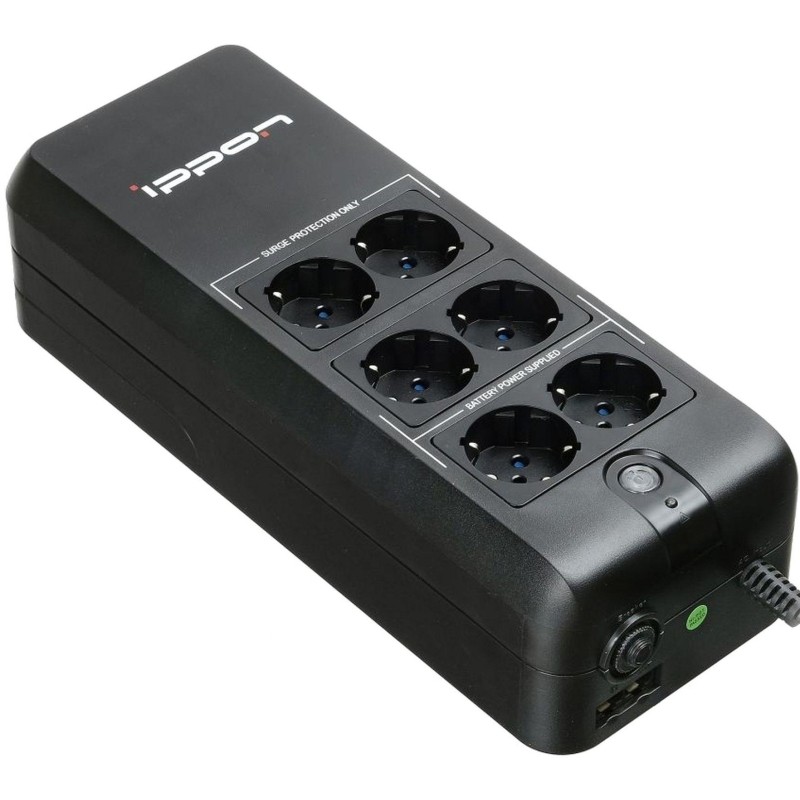 ИБП Ippon Back Verso 600 300Вт/600ВА EURO(4+2) черный