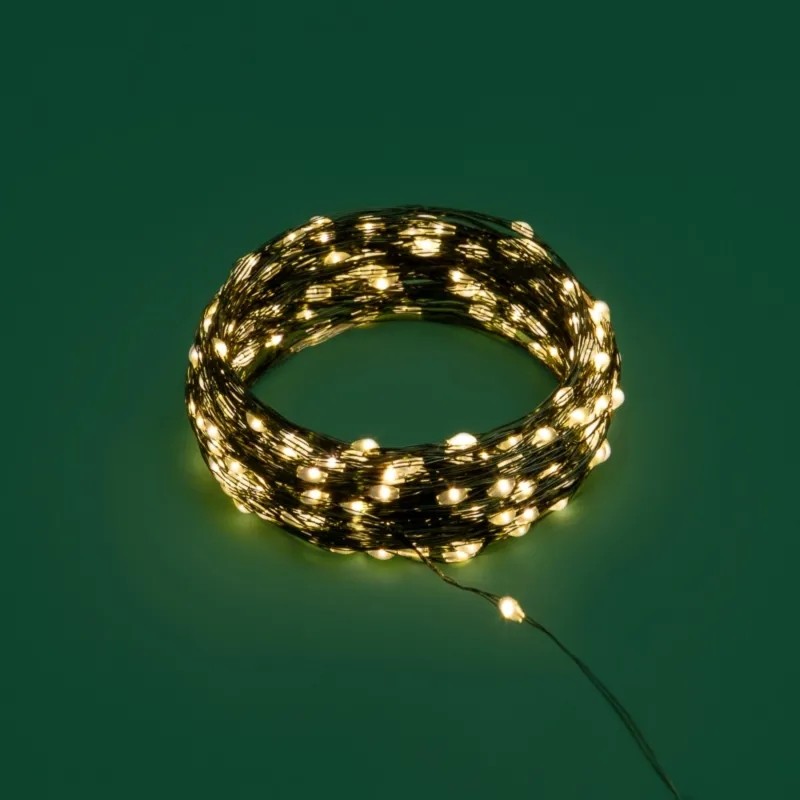 Гирлянда светодиодная Роса с контроллером 30м, 300LED, ТЕП.БЕЛЫЙ, 303-276
