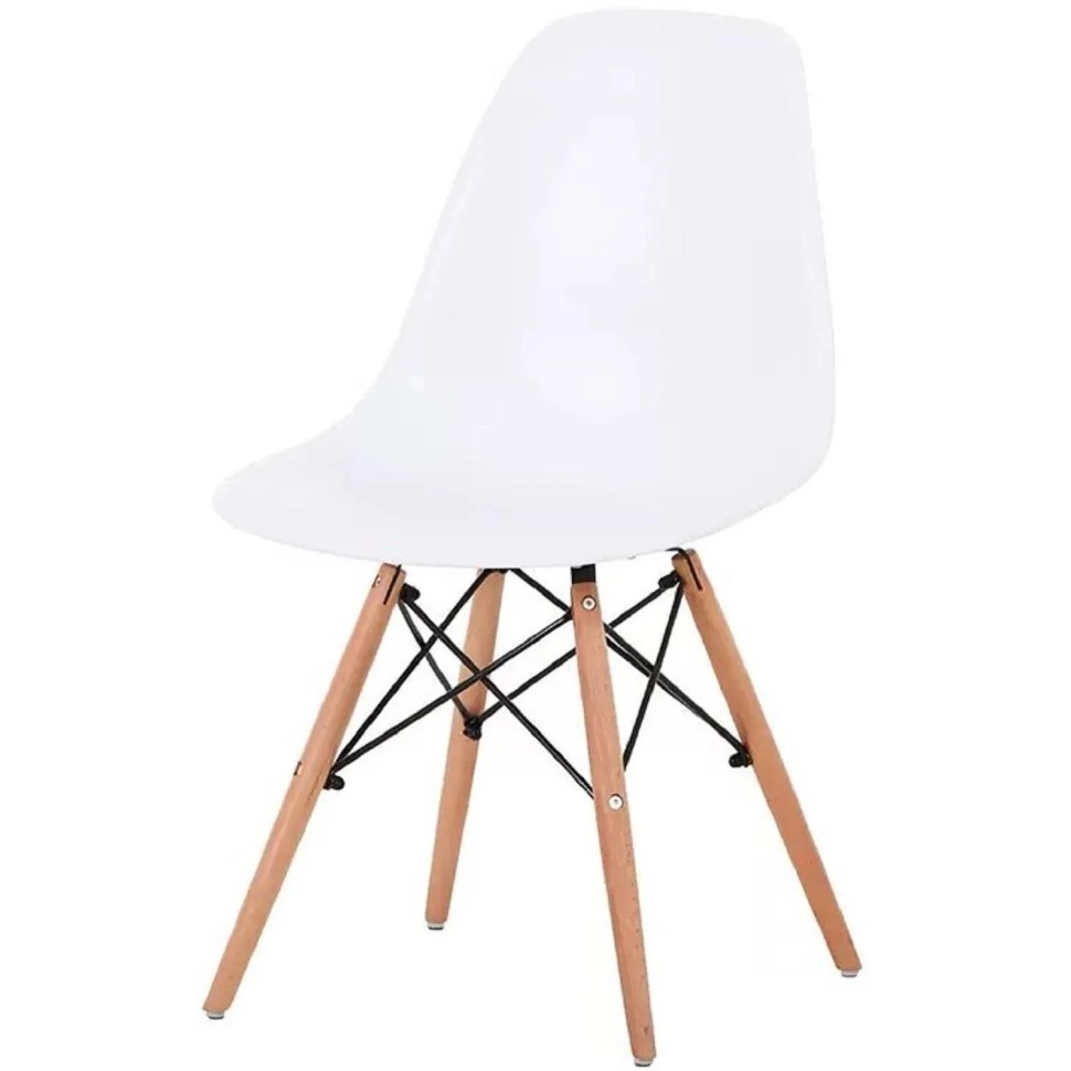 Стул BN_UH_Комус Мебель Fjord пластик белый, деревянные ножки