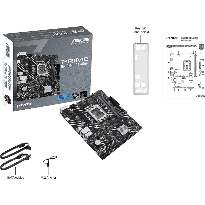 Материнская плата ASUS PRIME H610M-K D4 ARGB, s1700,intel H610, 2xDDR4,mATX