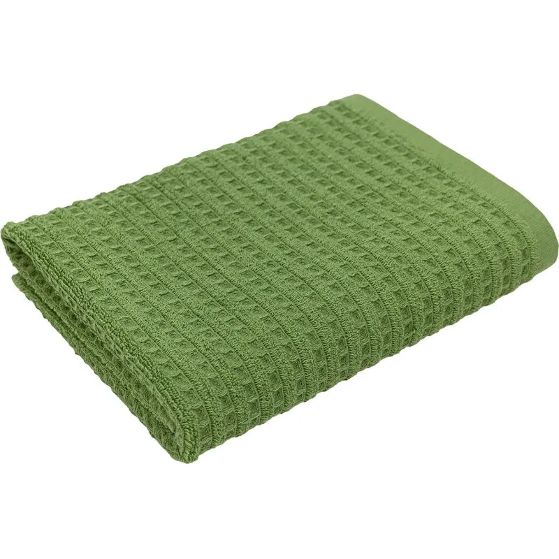 Полотенце махровое УЗБ Рельеф, L 70х130 зел,162470