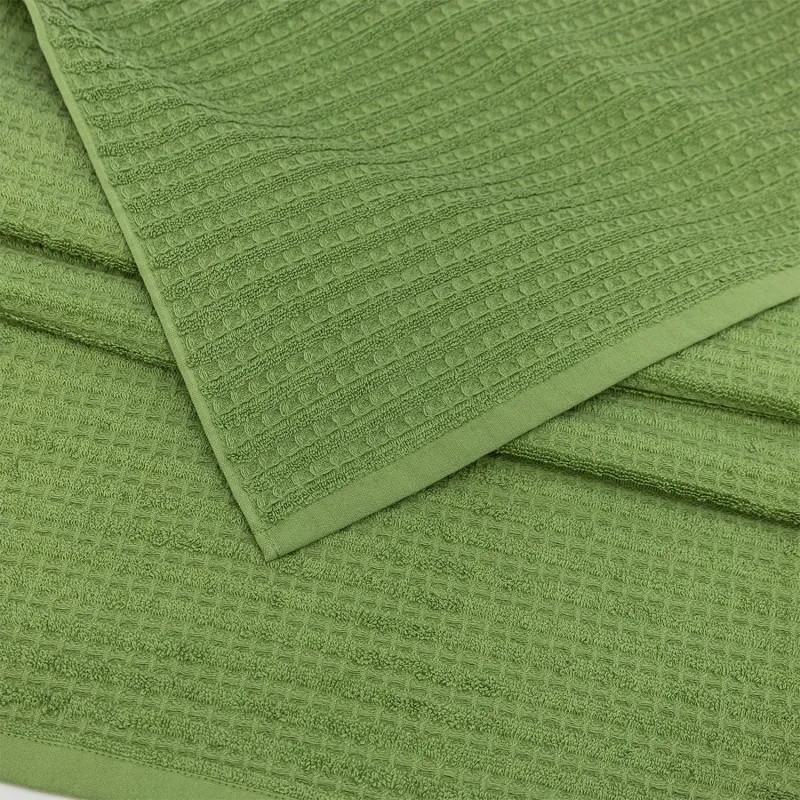 Полотенце махровое УЗБ Рельеф, L 70х130 зел,162470