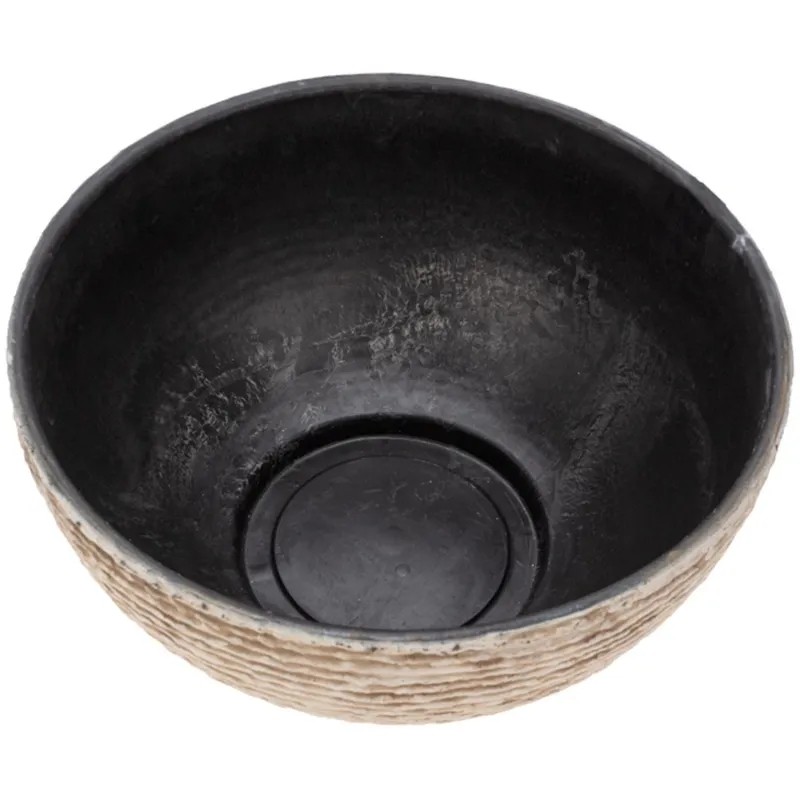 Кашпо -миска с эффектом камня Polistone bowl, 40,5х20см, песочный, 72-9653