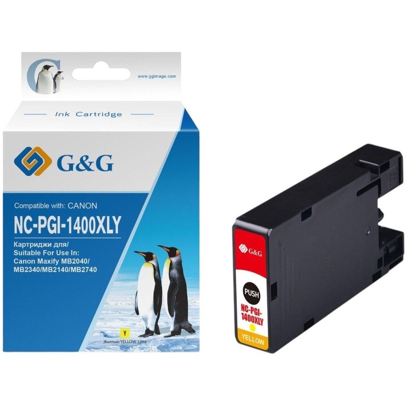 Картридж струйный G&amp;G PGI-1400XL Y жел. для Canon MB2050/MB2350/MB2040