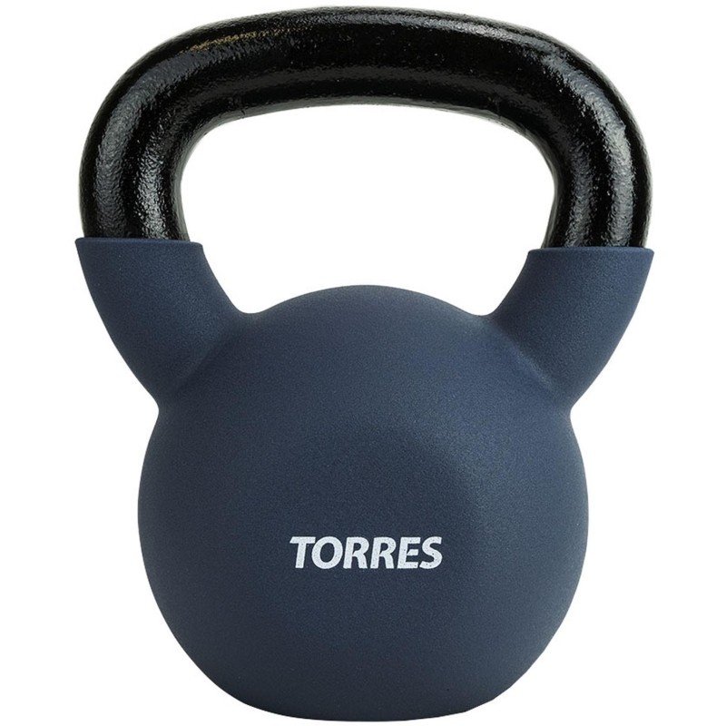 Гиря TORRES 16 кг, PL552216, чугун в неопреновой оболочке, серый