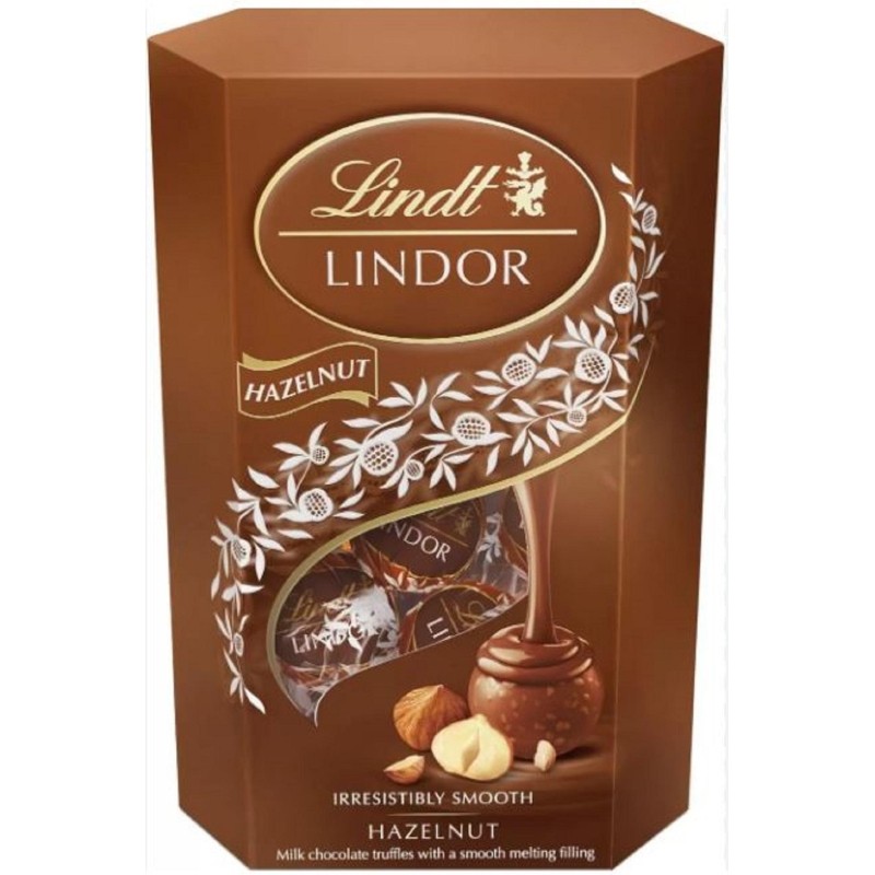 Конфеты LINDOR из молочного шоколада с начинкой пралине и фундука, 200 гр