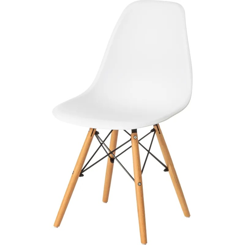 Стул CINDY (EAMES) (mod. 1801), дерево бук/мет/сид плас, белый, 4шт/уп
