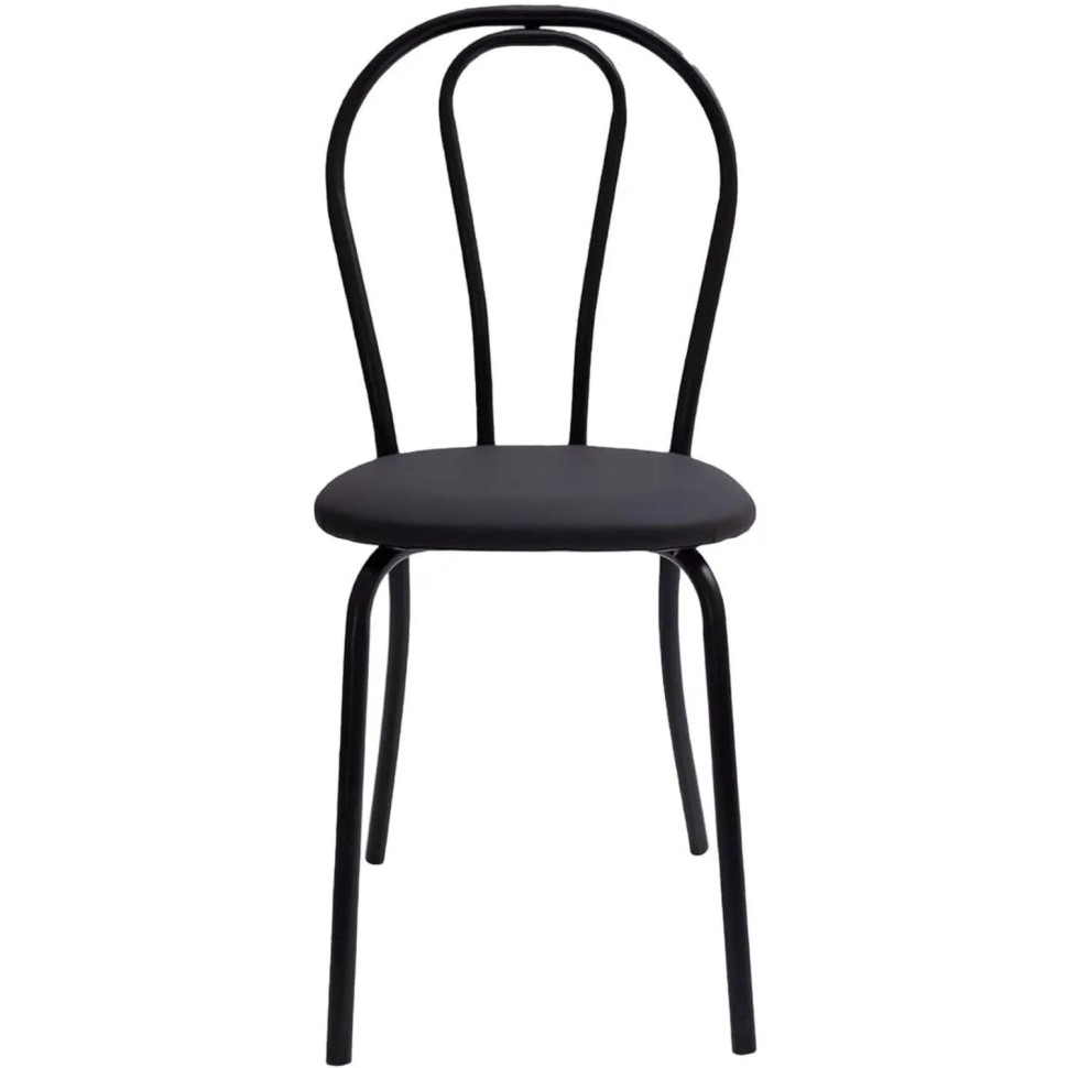 Стул для столовых 01B_AL_стул Венеция 3 АС каркас черный, к/з черный