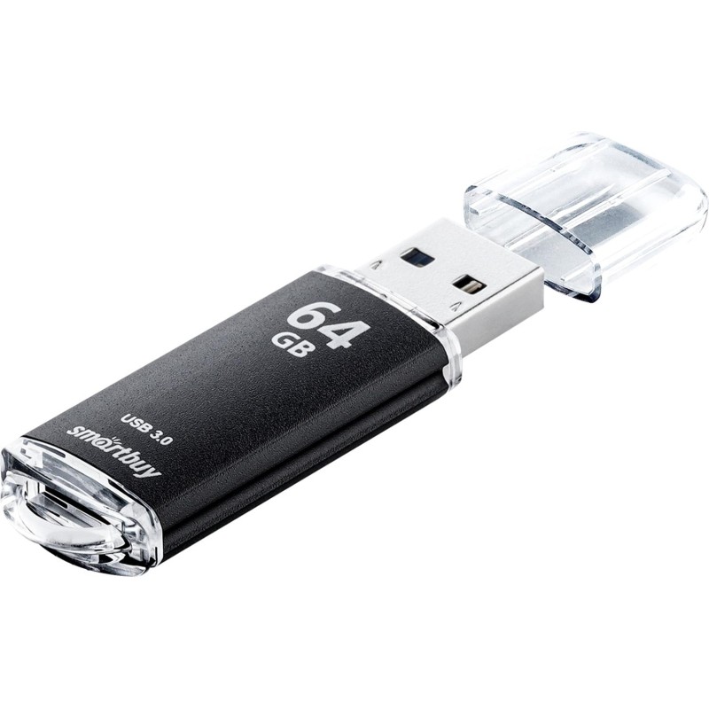 Флеш-память Smartbuy UFD 3.0/3.1 64GB V-Cut Black (SB64GBVC-K3)