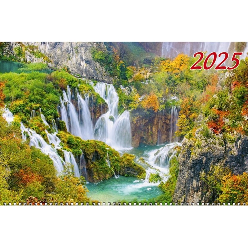 Календарь настен 3-х бл,2025,Водопад на реке,офс,310х680,КБ03-25