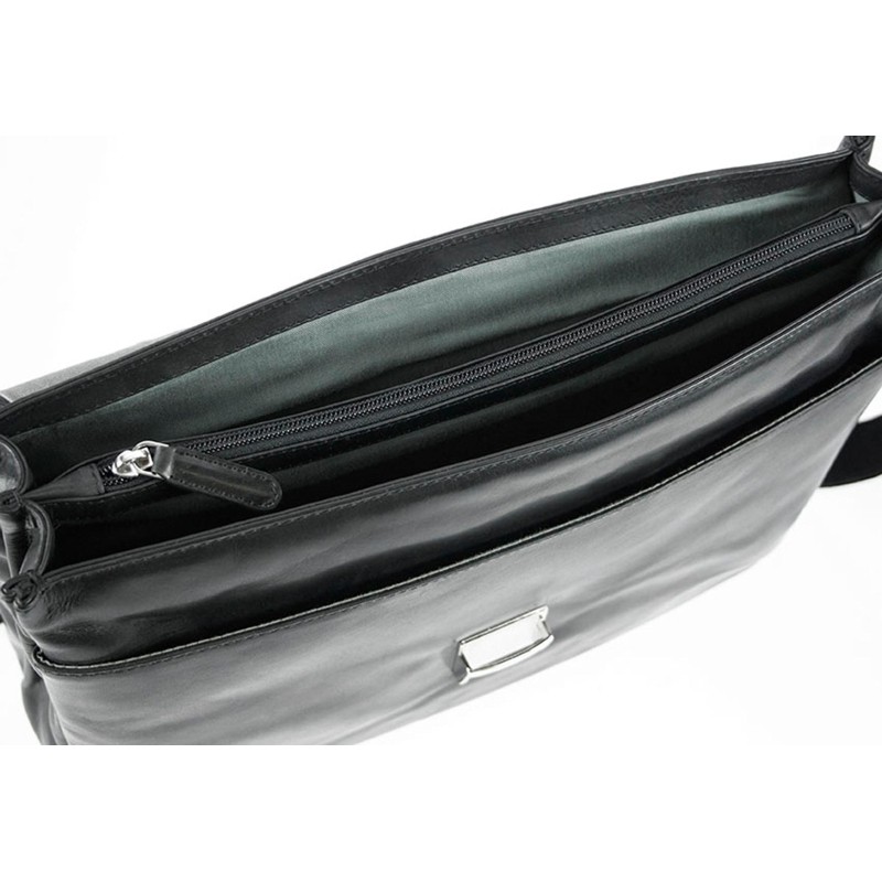 Портфель BUGATTI Romano 15&#039;&#039;,черн, натурал воловья кожа,40х12х30см,49399101
