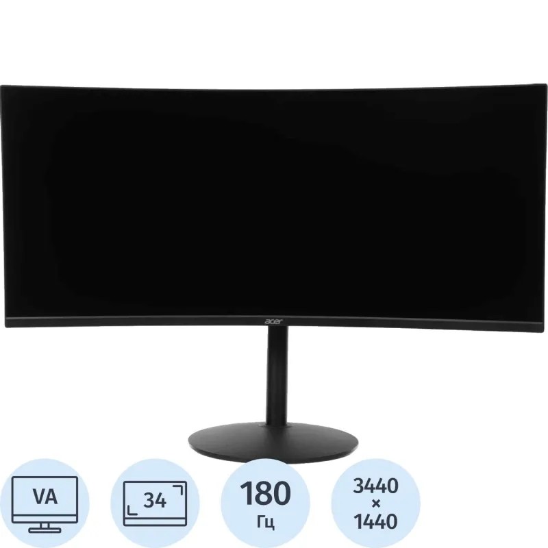 Монитор Acer Nitro (UM.CX2CD.301)34/UWQHD/VA/180Hz/400cd/1ms/HDMI/DP
