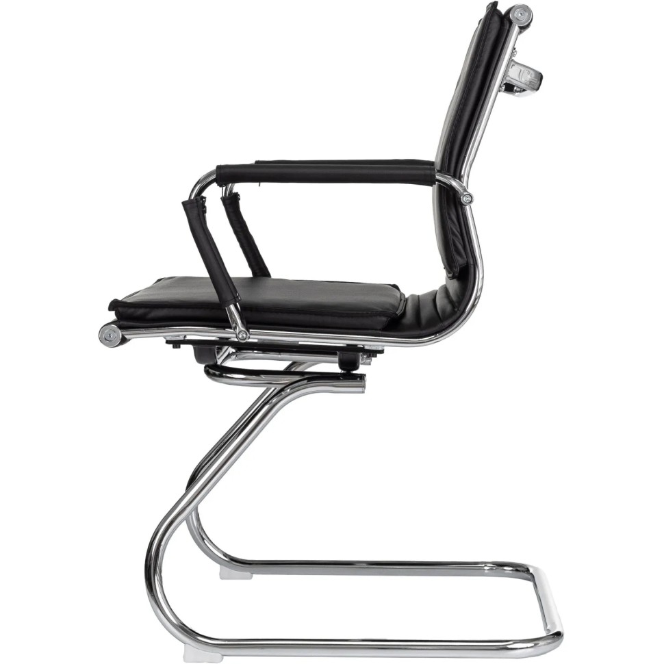 Конференц-кресло VB_Бюрократ Ch-993-Low-V черный экокож полозья металл хром