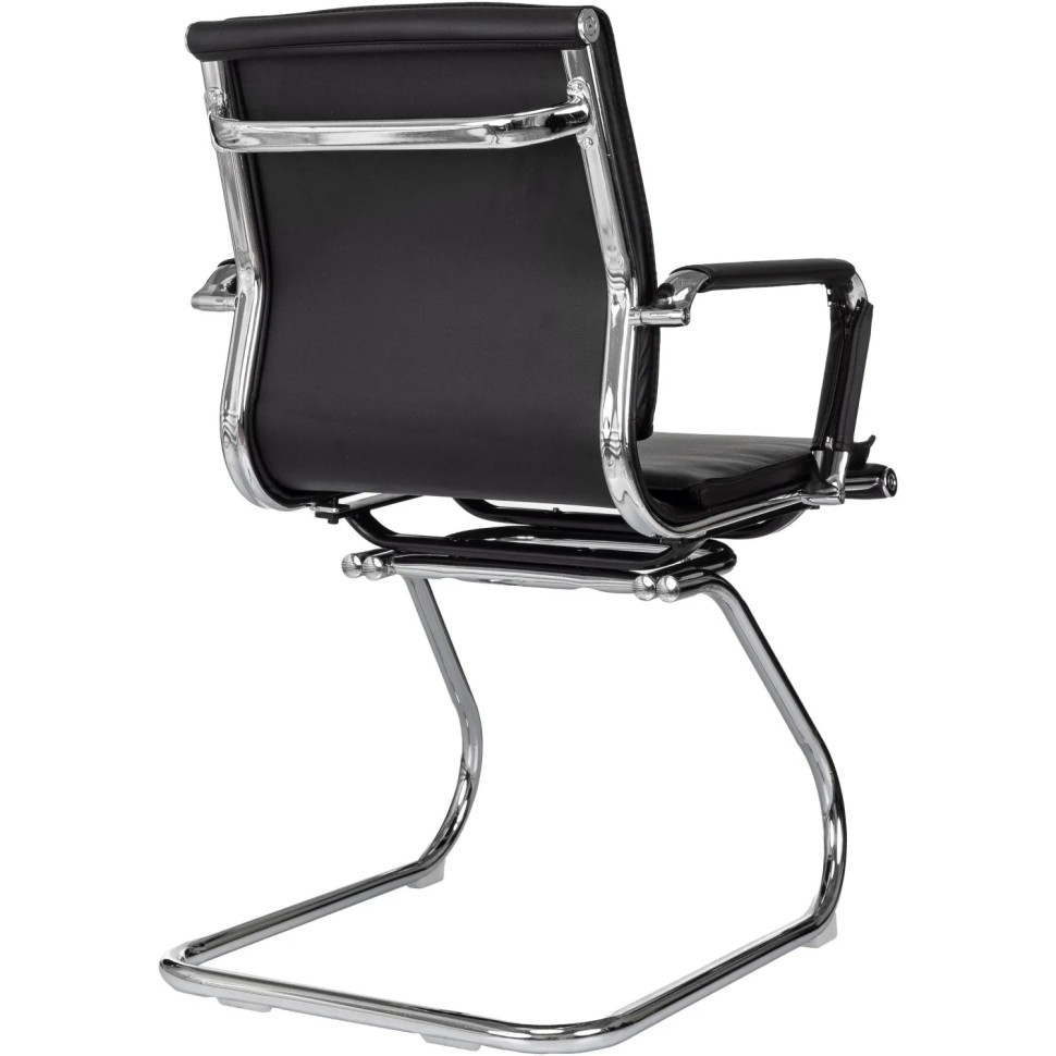 Конференц-кресло VB_Бюрократ Ch-993-Low-V черный экокож полозья металл хром