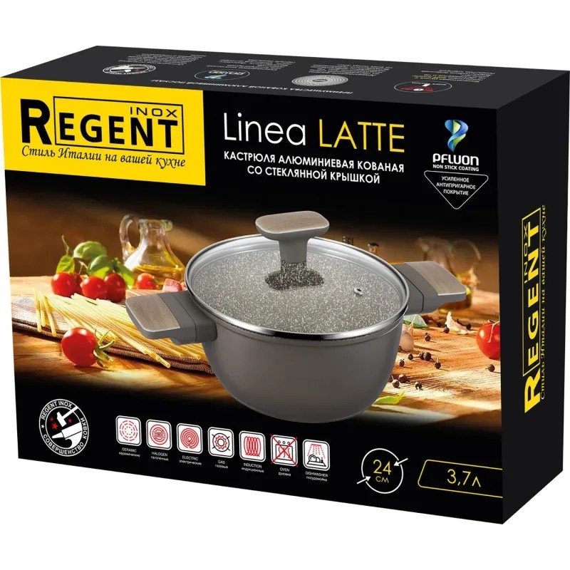 Кастрюля 3,7л с крышкой 24см Linea LATTE (индукция) 93-AL-LT-4-24