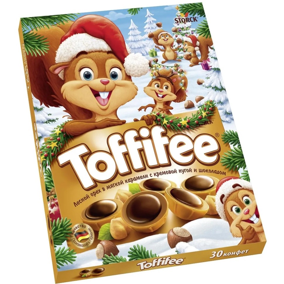 Конфеты Toffifee Санта, Семья белок (нг), 250г