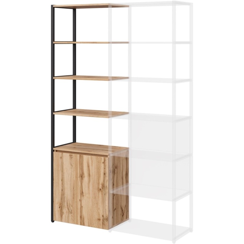 Полустеллаж для документов K-Loft  241H027 645х400х2105 дуб натур/черный