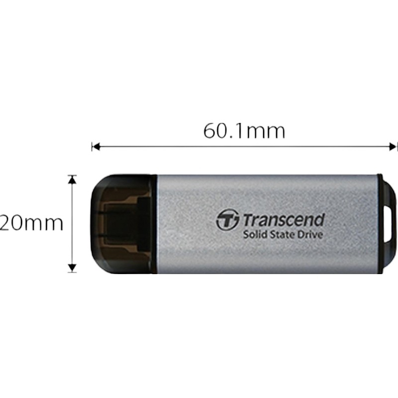Портативный SSD Transcend ESD300 (TS512GESD300S) 512GB/USB 3.2/серебр