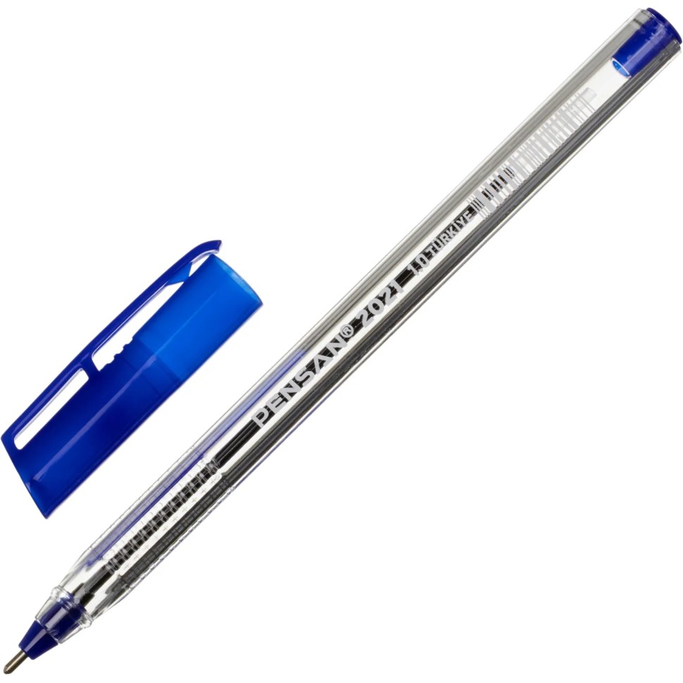 Ручка шариковая неавтоматическая Pensan Triangle синяя (толщина линии 0.7 мм)