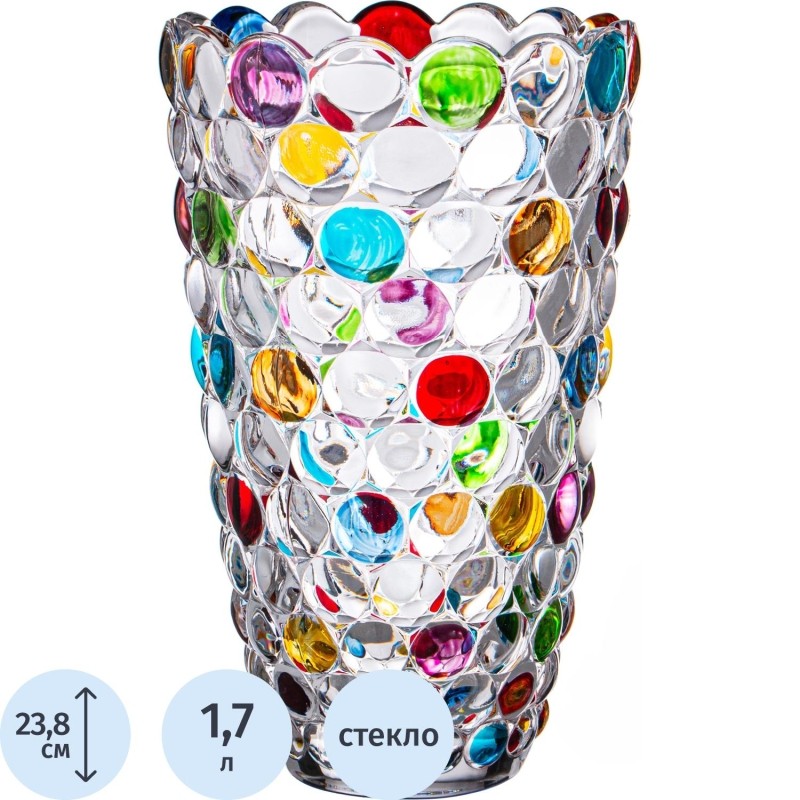 Ваза Bubbles Colored 15,2х15,2х23,8 см, 695-050