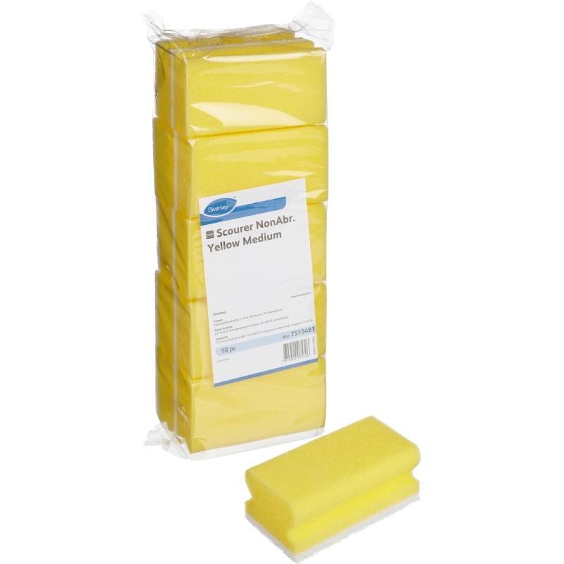 Губки для мытья посуды TASKI Scourer NonAbrasive 13x7,5см желтые 10шт/уп