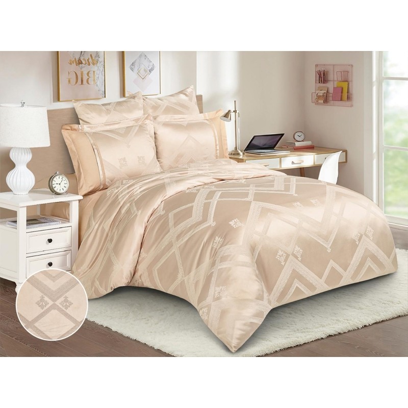 Постельное белье евро(нав.50х70-2шт,70х70-2шт) Satin Jacquard31/207-SG