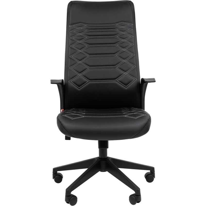 Кресло VT_EChair-673 TPU кож.зам черный пластик