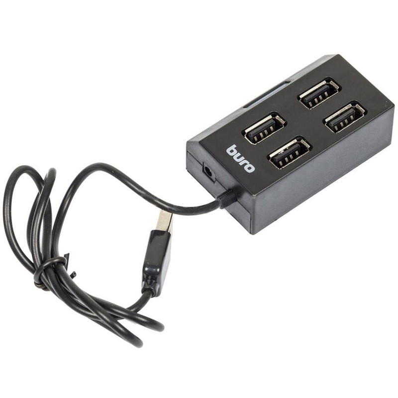 Разветвитель USB 2.0 Buro BU-HUB4-U2.0 4порт. черный