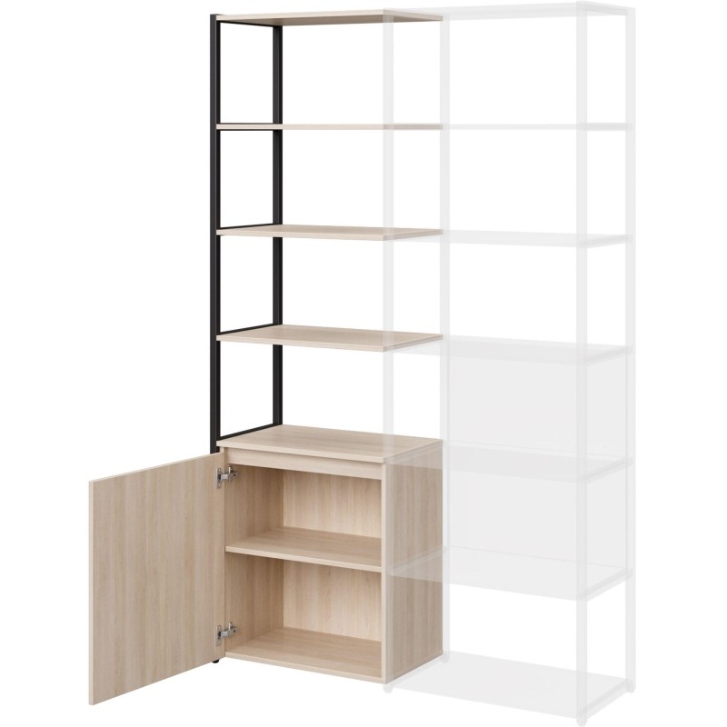 Полустеллаж для документов K-Loft  241H027 645х400х2105 дуб сканд/черный