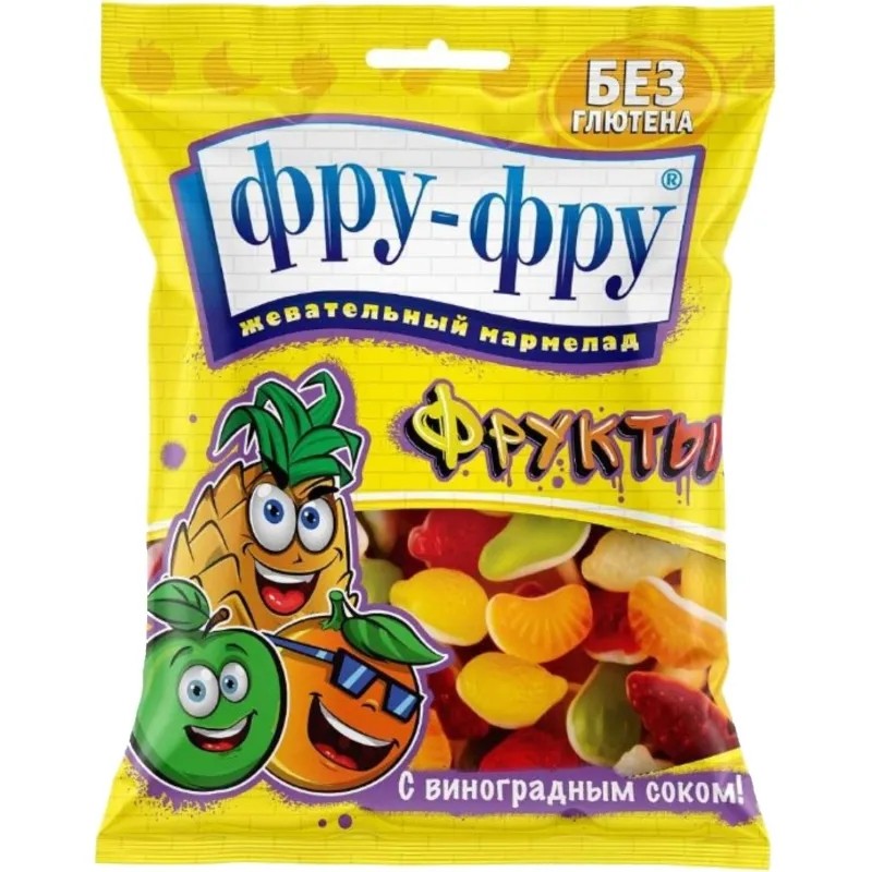 Мармелад жевательный Фру-Фру фрукты, 80гx12шт/уп, FF-25-11