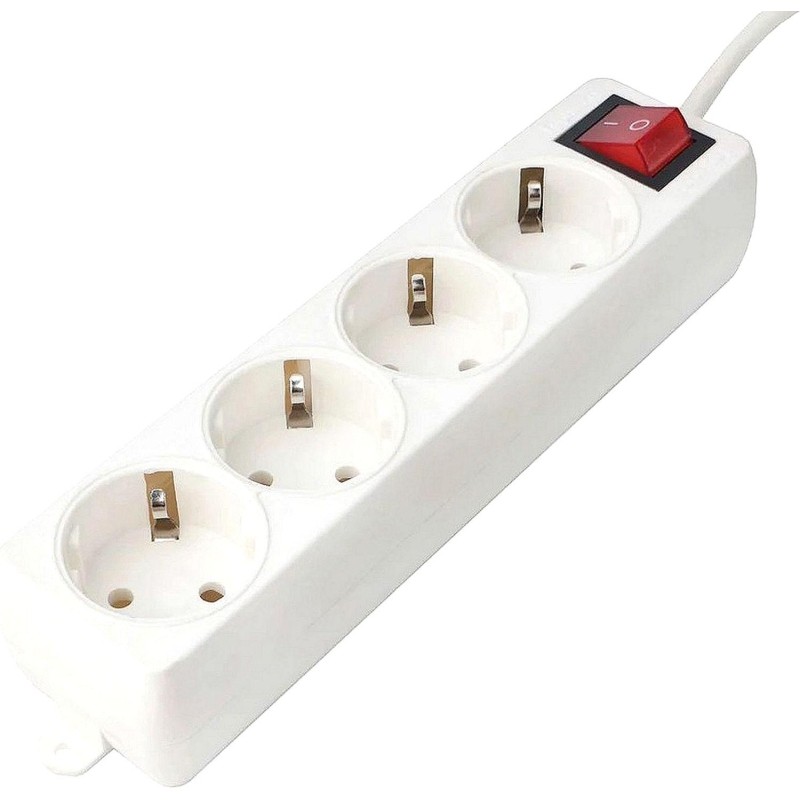 Удлинитель Гарнизон EL-NB-G4-W-5 4р/5м, 10А, с выкл. и зазем., белый