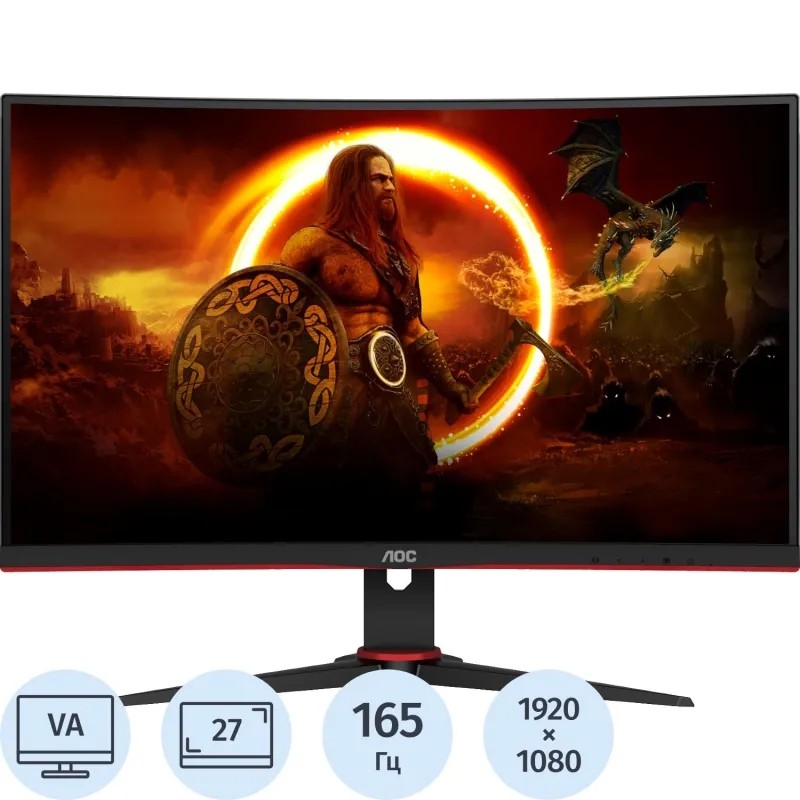Монитор AOC (C27G2E/BK)27/FHD/VA/165Hz/250cd/1ms/HDMI/DP