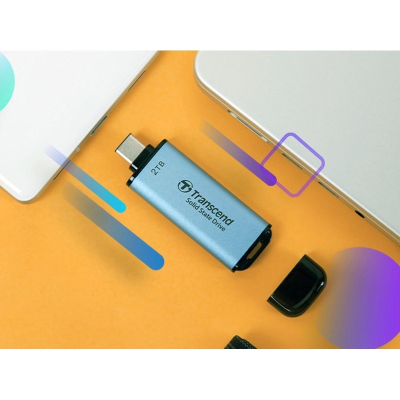 Портативный SSD Transcend ESD300 (TS2TESD300C) 2TB/USB 3.2/небесно-голубой