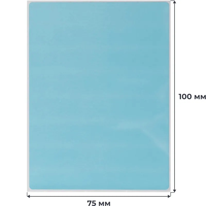 Термотрансферные этикетки Vellum 100х75, 2000шт/рул, синий, вт.40, 4 рул/уп