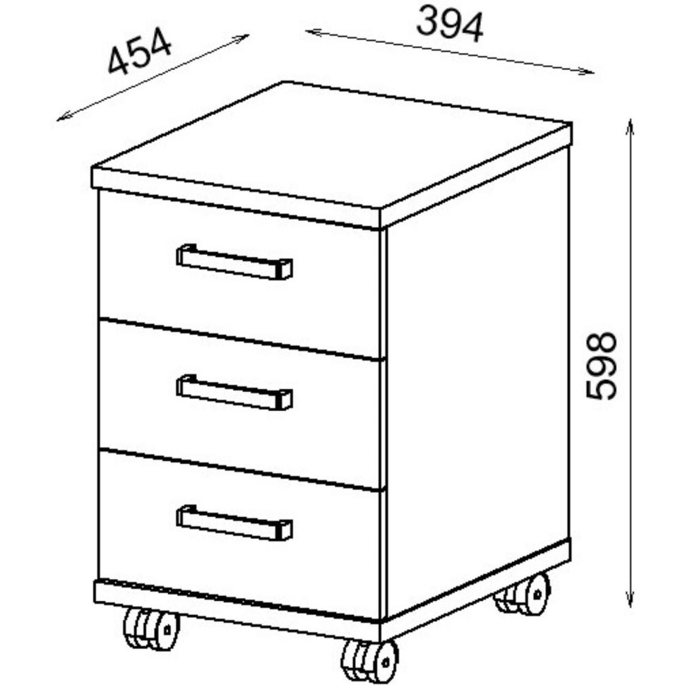 Тумба Avance подкатная 6Т.004 394х454х598 белый