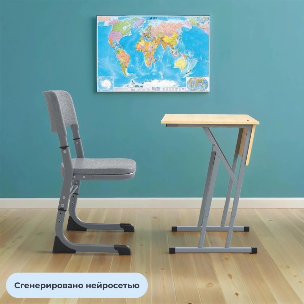 Стул ученический MET_Комус Мебель Школа 2.0, 6 р.г. Aero серый 7040/серый